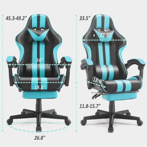 Miniatura 3 de Ferghana - Silla ergonómica de juego Miami Blue para adultos y adolescentes