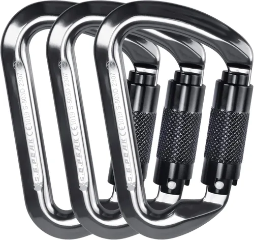 Miniatura 20 de SEPEAK UIAA - Mosquetones de escalada de 30 kN con cierre de rosca, mosquetones profesionales de servicio pesado para escalada, montañismo, rappel