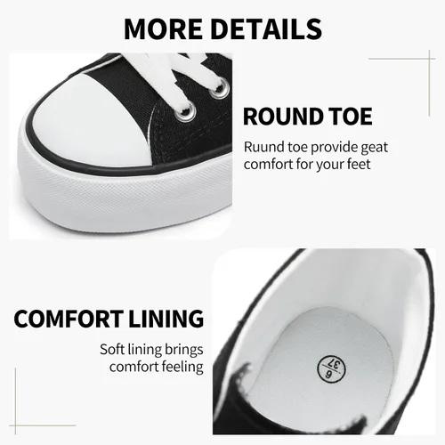 Miniatura 4 de Zapatos deportivos de plataforma blanca para mujer, zapatos de lona de moda para mujer
