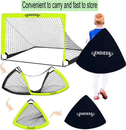 Miniatura 3 de Deportes niños practican porterías de fútbol, juego de red de fútbol plegable desplegable, redes de fútbol portátiles para práctica, mini porteros