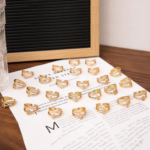Miniatura 4 de LGINZS Exquisito anillo chapado en oro de 18 quilates con diamante de alto carbono creado en laboratorio de grado D, impresionante diseño apilable