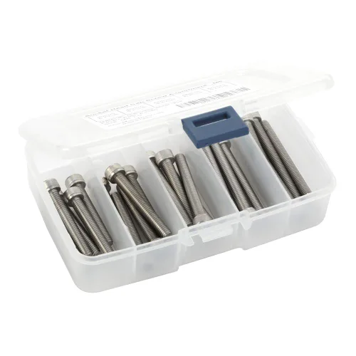 Miniatura 6 de Juego surtido de 50 tornillos de cabeza hueca, M6 x 0.315 in, 0.394 in, 0.472 in, 0.630 in y 0.787 in, acero inoxidable 304, acabado brillante