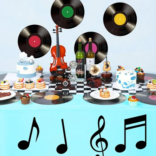 Miniatura 4 de Oudain Decoraciones y suministros para fiestas temáticas de los años 50, suministros de fiesta de cumpleaños de automóvil, manteles individuales