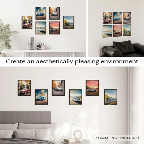 Miniatura 6 de 97 DECOR Pósteres ENMARCADOS de Super Coches para Habitación de Niños - Impresiones Modernas de Arte de Pared de Coches, Póster de Coche Deportivo