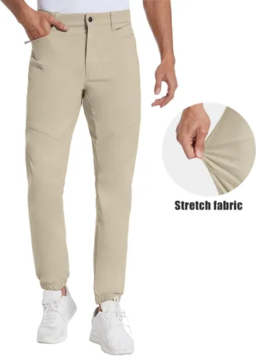 Miniatura 2 de PULI Pantalones deportivos de golf elásticos para hombre con 4 bolsillos, impermeables, ajustados, para senderismo, casual, viajes, trabajo