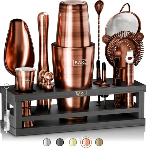 Miniatura 14 de BARE BARREL® Kit de Barman para Mixología Juego de Herramientas de Bar Juego de Coctelera de 16 Piezas Utensilios de Mezcla de Martini