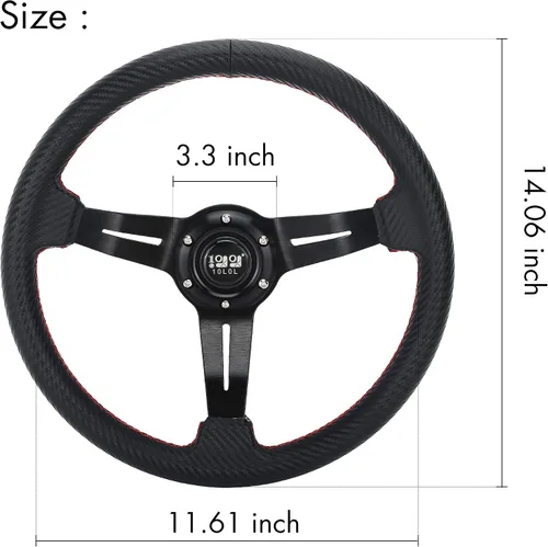 Miniatura 3 de 10L0L Volante de carrito de golf, diseño universal para Yamaha, EZGO RXV y TXT, Club Car DS, Club Car Precedent Tempo, la mayoría de los carritos