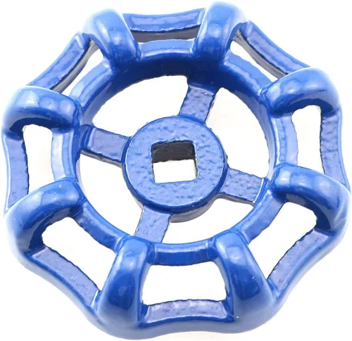 Manija redonda de la rueda del grifo exterior del hierro fundido, manguera babero grifo de agua 0.236x0.236 in, azul