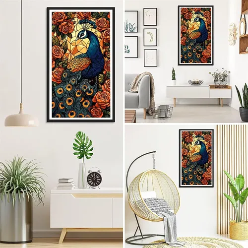 Miniatura 3 de Peacock Flower Diamond Painting Kits for Adults Beginners, 5D Full Drill Diamond Art Kits Gem Art for Home Wall Decor, Rhinestone Embroidery Crafts