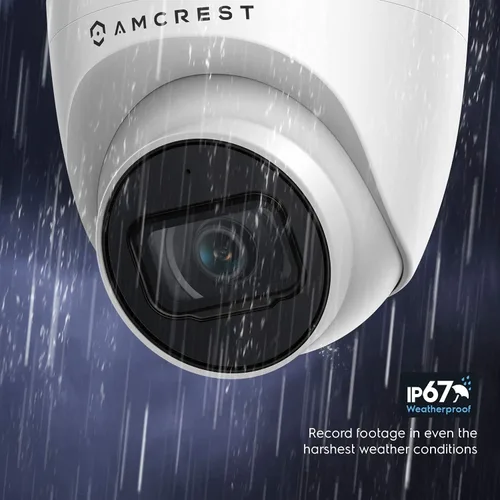 Miniatura 8 de Amcrest Sistema de cámara de seguridad POE de 5MP al aire libre, 8CH POE NVR, 4pcs 5MP cámaras de torreta, IP67 cámaras IP de torreta de metal