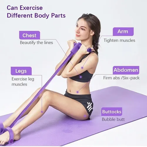 Miniatura 4 de 21 Bandas de Resistencia para Fitness - 6 Tubos con Pedal Extractor de Tobillo, Cuerda de Tensión Multifunción Mejorada 2025, Equipo de Gimnasio