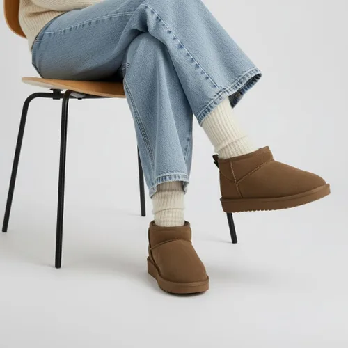 Miniatura 92 de CUSHIONAIRE, Hip 2 - Botas de nieve de gamuza auténtica para mujer, sin cordones, con cómodo forro de piel de oveja sintética + espuma viscoelástica