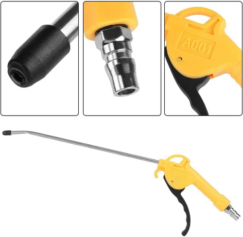 Miniatura 9 de Pistola de soplado de aire con boquilla en ángulo de 10 pulgadas de largo, potente aleación de aluminio de alto volumen, pistola neumática
