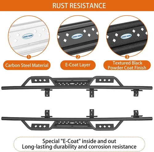 Miniatura 7 de u-Box Gladiator - Estribo de 6.9 pulgadas para Jeep Gladiator JT 2020-2026, dos rieles deslizantes tubulares antideslizantes para escaleras