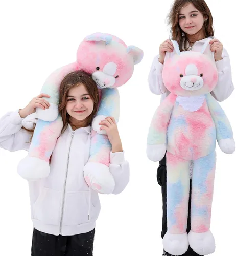 Miniatura 10 de Tezituor Peluche de Gato Gigante de 39.5 Pulgadas, Juguete de Peluche de Gato de 3.2 Libras con Patas Largas, Almohada Corporal Grande de Gatito