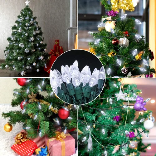 Miniatura 6 de 70 luces LED C6 de Navidad, 35.5 pies, color azul, para exteriores/interiores, grado comercial, impermeables para fiestas, certificación UL