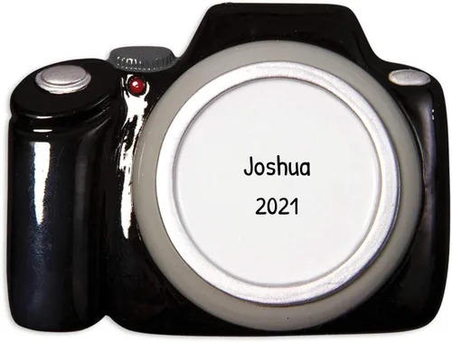 Adorno personalizado para cámara 2024 – Adornos de cámara vintage negros para árbol de Navidad, decoraciones de cámara vintage, regalos de