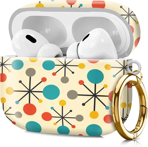 Miniatura 2 de Funda compatible con AirPod Pro de 2ª/1ª generación con llavero, funda protectora completa a prueba de golpes para auriculares inalámbricos
