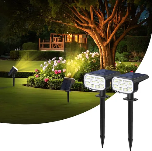 Miniatura 23 de JEJOT Luces solares para exteriores, impermeables, IP65, encendido/apagado automático, 2700 K, 2 modos de iluminación, LED súper brillante, luces
