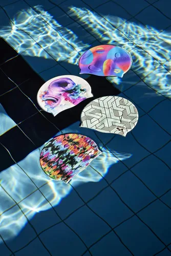 Miniatura 5 de Arena Gorra de natación unisex de silicona moldeada Poolish para adultos para entrenamiento intensivo y natación, ajuste elástico cómodo, talla única