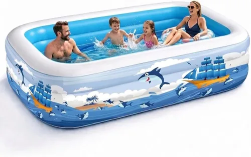 Piscina inflable para niños y adultos, 102 x 63 x 22 pulgadas, piscinas inflables familiares de tamaño completo para niños, piscina gruesa y