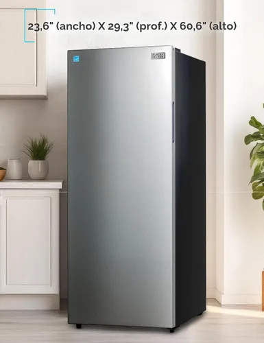 Miniatura 7 de BLACK+DECKER Refrigerador congelador convertible de 11 pies cúbicos, congelador vertical con estantes de vidrio, puerta reversible, clasificación