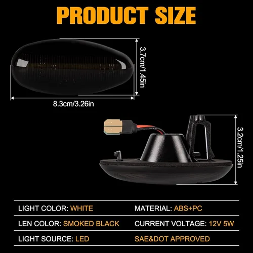 Miniatura 5 de Gempro Luces Marcadoras Laterales LED Blancas de Guardabarros Dually para Chevy Silverado GMC Sierra 2500 3500 2001-2014 de Doble Rueda Trasera