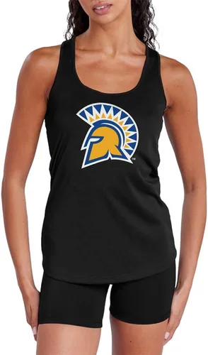 Miniatura 65 de Camiseta deportiva sin mangas oficial de NCAA Collegiate para mujer, con espalda cruzada, colección con logotipo primario