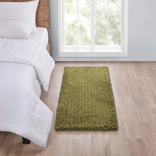 Miniatura 278 de Walensee Alfombra de baño antideslizante (24x17 pulgadas, rosa polvoriento) absorbente de agua, súper suave, lanuda de felpilla, lavable a máquina