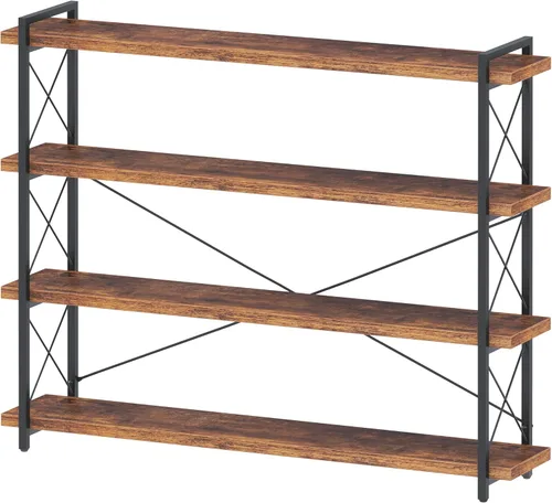 Miniatura 17 de HCHQHS Estantería Pequeña, Estantería Industrial Ajustable de 3 Niveles, Estantería Abierta Rústica, Estanterías Horizontales de Madera y Metal