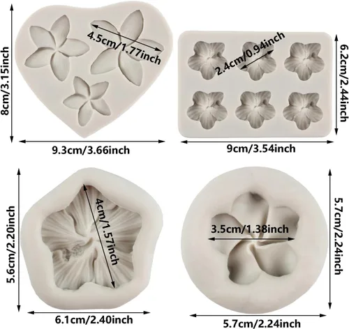 Miniatura 2 de Plumeria - Moldes de silicona para flores de hibisco, moldes para decoración de pasteles, decoración de cupcakes, caramelo de chocolate, pasta