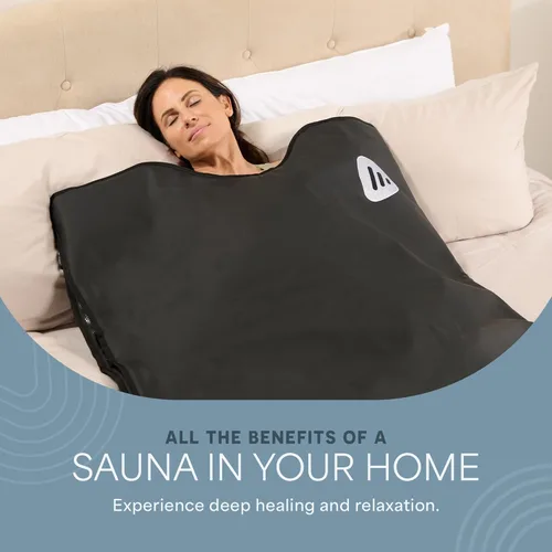 Miniatura 7 de Manta de sauna infrarroja LifePro para desintoxicación y relajación – Sauna portátil de infrarrojos lejanos para el hogar para desintoxicación