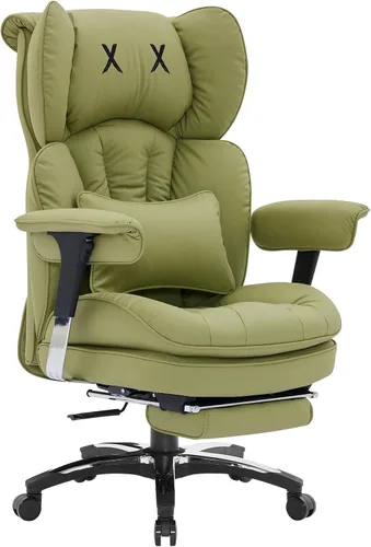 Miniatura 13 de Efomao Silla de oficina blanca grande y alta con reposapiés, silla ergonómica de respaldo alto para computadora con reposabrazos ajustables, asiento