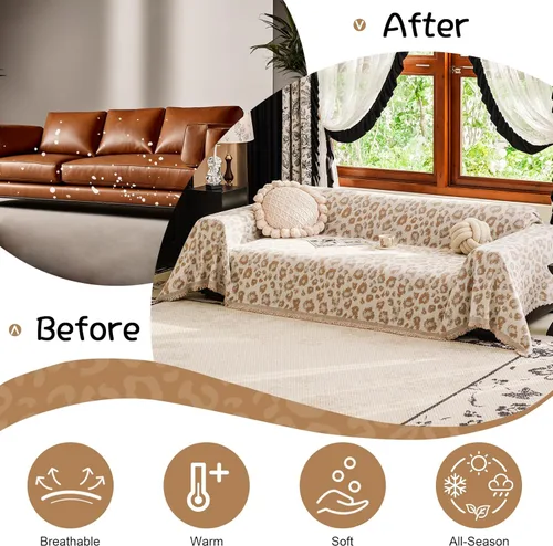 Miniatura 95 de VClife Fundas de sofá bohemio de felpilla para sofá seccional, fundas de sofá suaves y antideslizantes para sofá de 2 cojines, protector de muebles