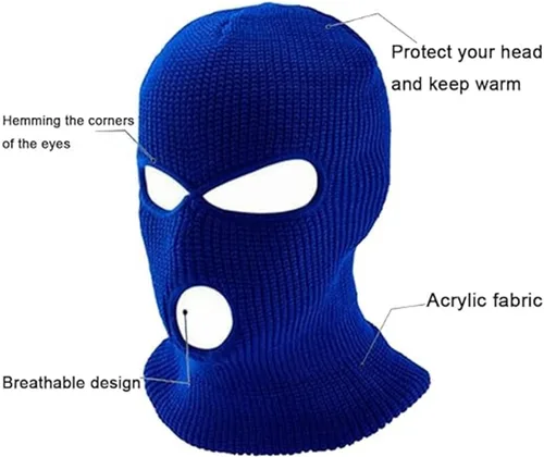 Miniatura 5 de Máscaras de esquí azules para todos los fanáticos de los leones, We're Villains Honolulu - Máscara de esquí azul de 3 agujeros para hombres y mujeres