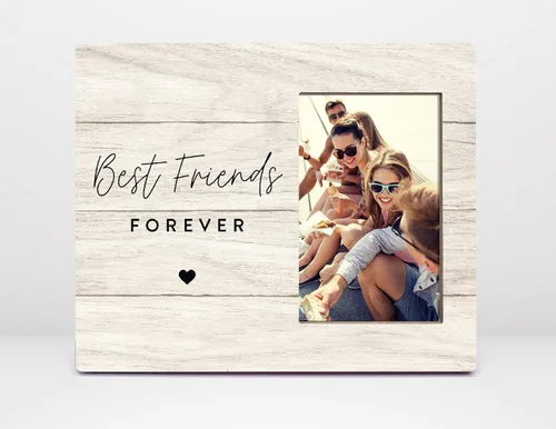 Miniatura 8 de Orchroma Marco de Fotos Best Friend Forever, Regalos de Amistad a Larga Distancia para Mujeres BFF Mejores Amigas, Marco de Fotos 4x6 (Gris)