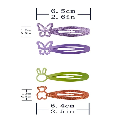 Miniatura 2 de 24 pinzas para el cabello para niñas, antideslizantes, de metal, a presión, para niños, adolescentes, mujeres, color caramelo sólido y brillante