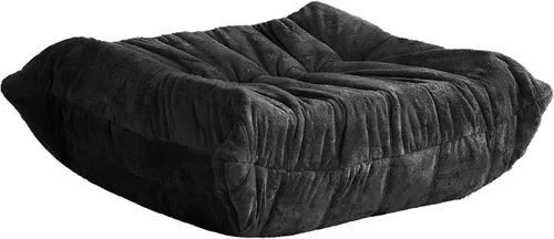 Miniatura 90 de Puf para adultos, silla puf grande, sillón con relleno de espuma viscoelástica para el hogar, apartamento o sala de juegos, gris afelpado Felpa gris