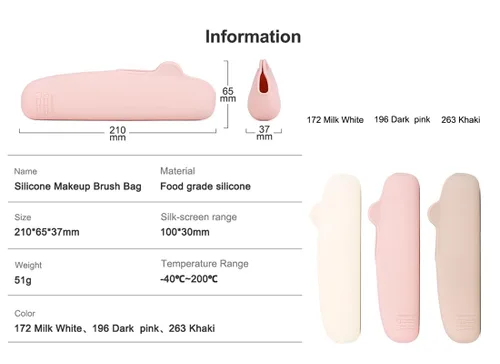Miniatura 2 de Esponja de maquillaje de viaje de silicona suave y soporte para pinceles, a prueba de polvo, maquillaje cosmético portátil para belleza facial