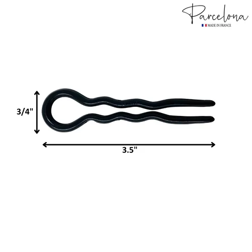 Miniatura 4 de Parcelona French Sleek - Juego de 2 horquillas onduladas en forma de U de 3.5 pulgadas