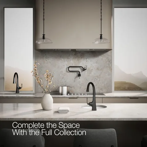 Miniatura 11 de Kohler 22065-BL Graze Bar grifo del fregadero con caño oscilante