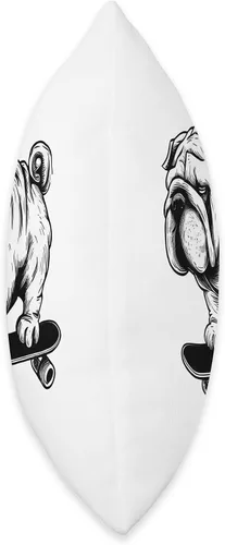 Miniatura 2 de Urban Paws Adventures Skate King Cool Pug Rolling on a Skateboard - Almohada de 18 x 18 pulgadas, multicolor