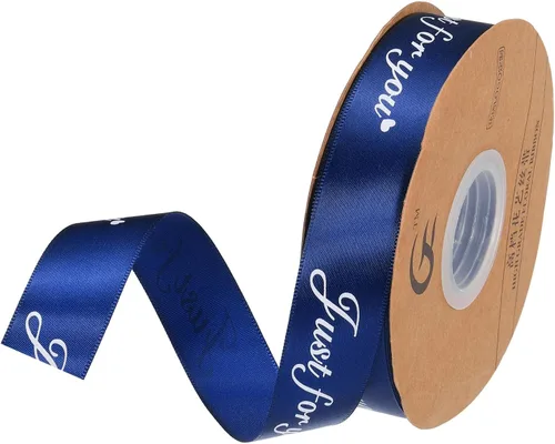 Miniatura 15 de MECCANIXITY Cinta de satén de 1 pulgada de ancho y 50 yardas de ancho Just for You, cinta de grogrén personalizada de San Valentín para envolver Rosa