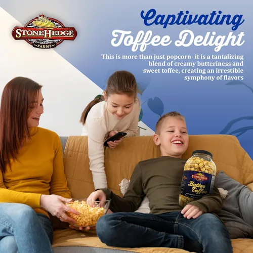 Miniatura 4 de Palomitas con sabor a mantequilla y toffee de Stonehedge Farms Tubo grande de 32 oz Perfecto para fiestas y Navidad Snacks dulces en granel