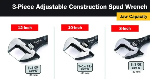 Miniatura 3 de Titan 223 Llave de construcción ajustable, juego de 3 piezas