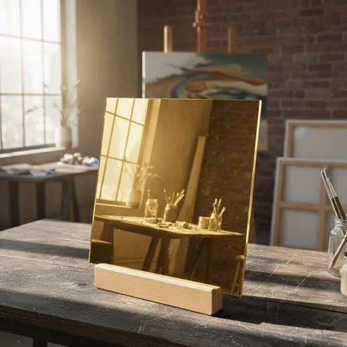 Miniatura 2 de DistinctAndUnique Hojas acrílicas de espejo, paquete de 2, 6 x 12 pulgadas, 1/8 pulgadas (0.118 in) de grosor, hojas de espejo acrílico dorado
