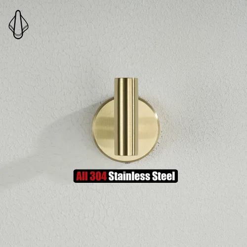 Miniatura 6 de JQK BAS105-BG - Juego de accesorios de baño de 5 piezas de latón dorado para pared, incluye toallero de 24 pulgadas, barra HT de 9 pulgadas, soporte