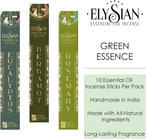 Miniatura 2 de Soul Sticks Elysian - Juego variado de 3 unidades, 10 varillas por paquete, aceites esenciales naturales, juegos de incienso con fragancia