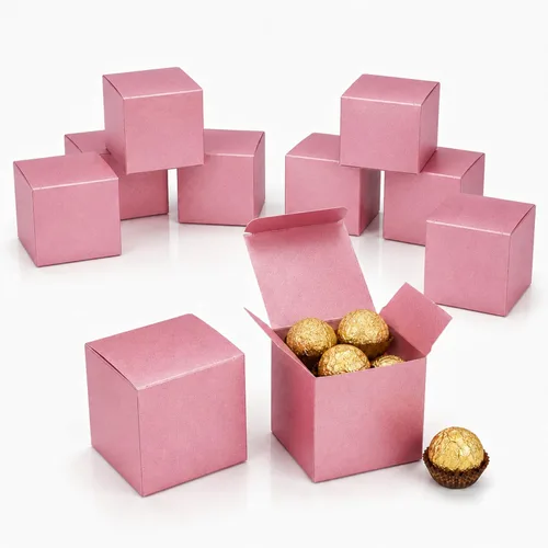 Miniatura 29 de Quotidian Cajas de regalo plegables de papel perlado italiano vintage con purpurina y tapas, de 3 x 3 x 3 pulgadas (7.6 x 3.0 x 3.0 x 3.0 in)