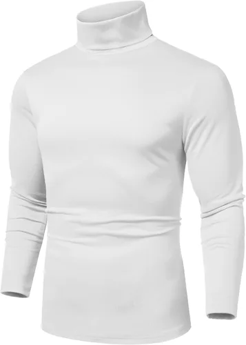 Coofandy - Camiseta básica tipo suéter para hombre, con cuello de tortuga, ajuste entallado y en tejido de punto, estilo informal